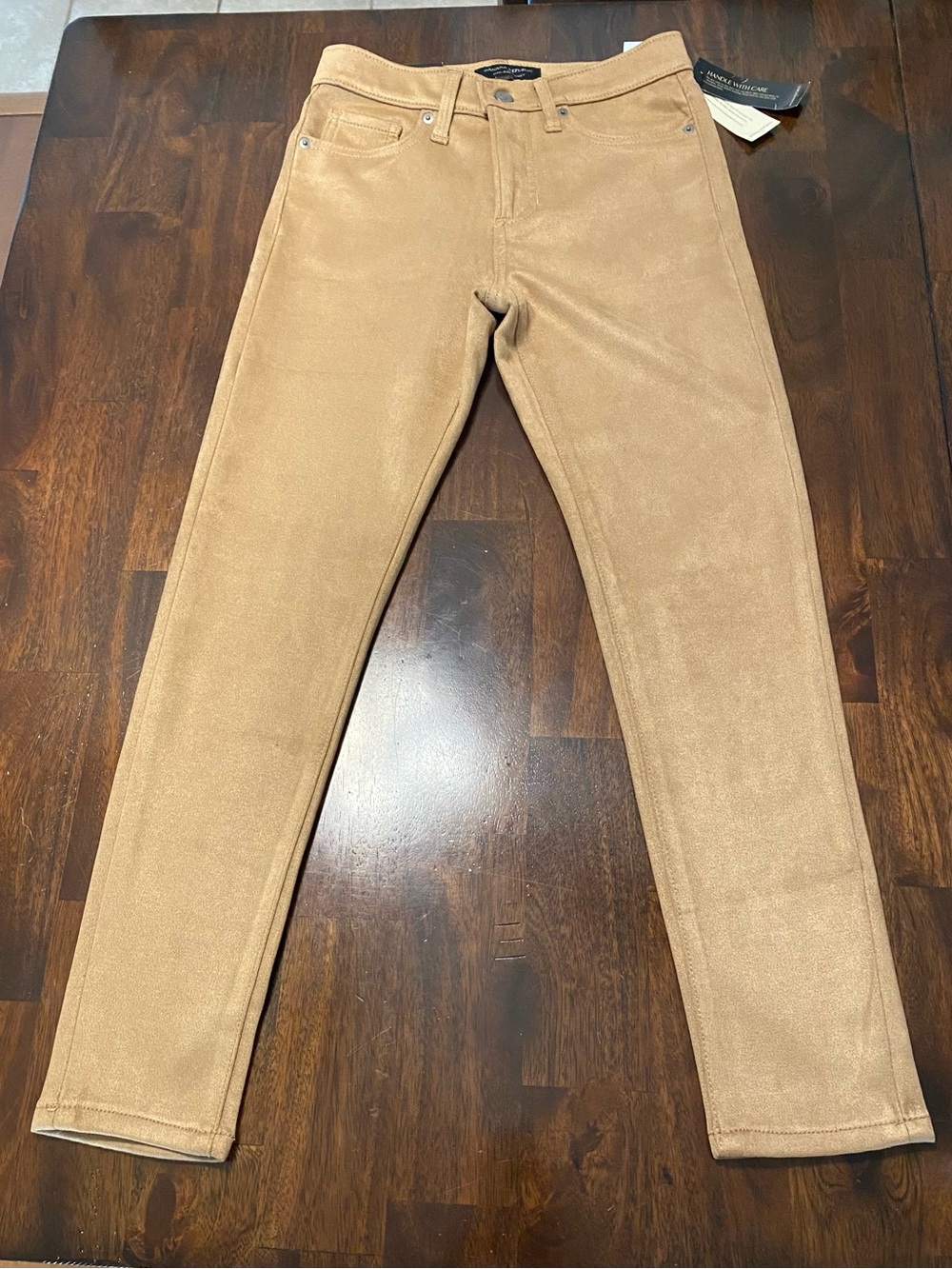 NWT Banana Republic Factory Skinny Pants in Tan Faux Suede